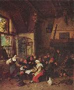 Cornelis Dusart Tavern Scene oil painting